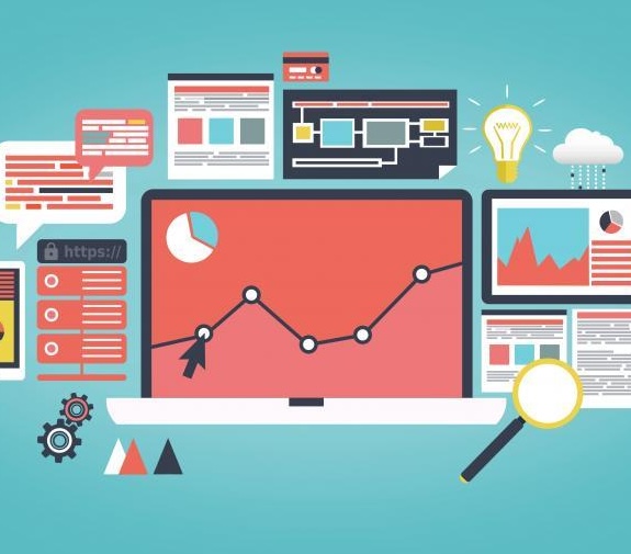 Data analytics and statistics — charts and dashboards representing aging and disability services reporting data
